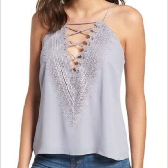 WAYF | Posie Lace Up Cami in Purple - [size XXL] - Picture 1 of 11